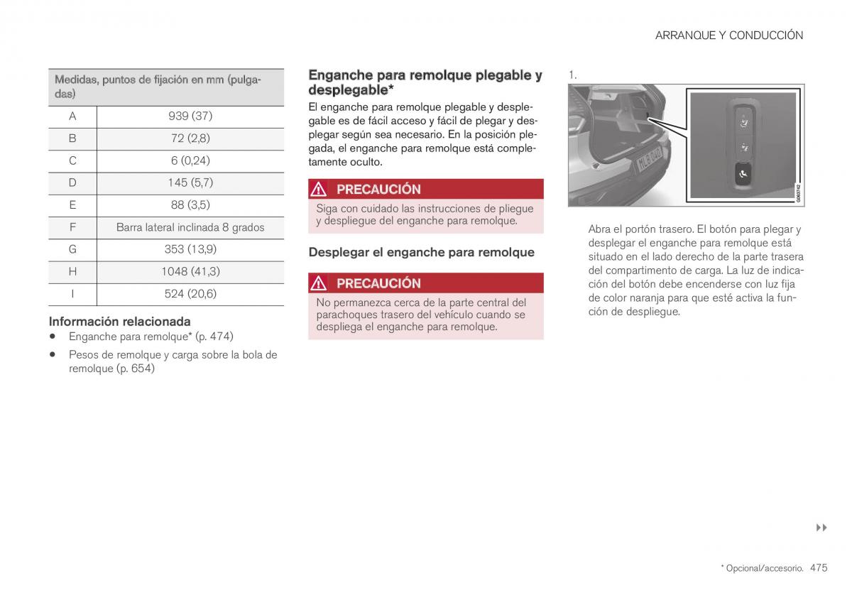 Volvo XC40 manual del propietario / page 477