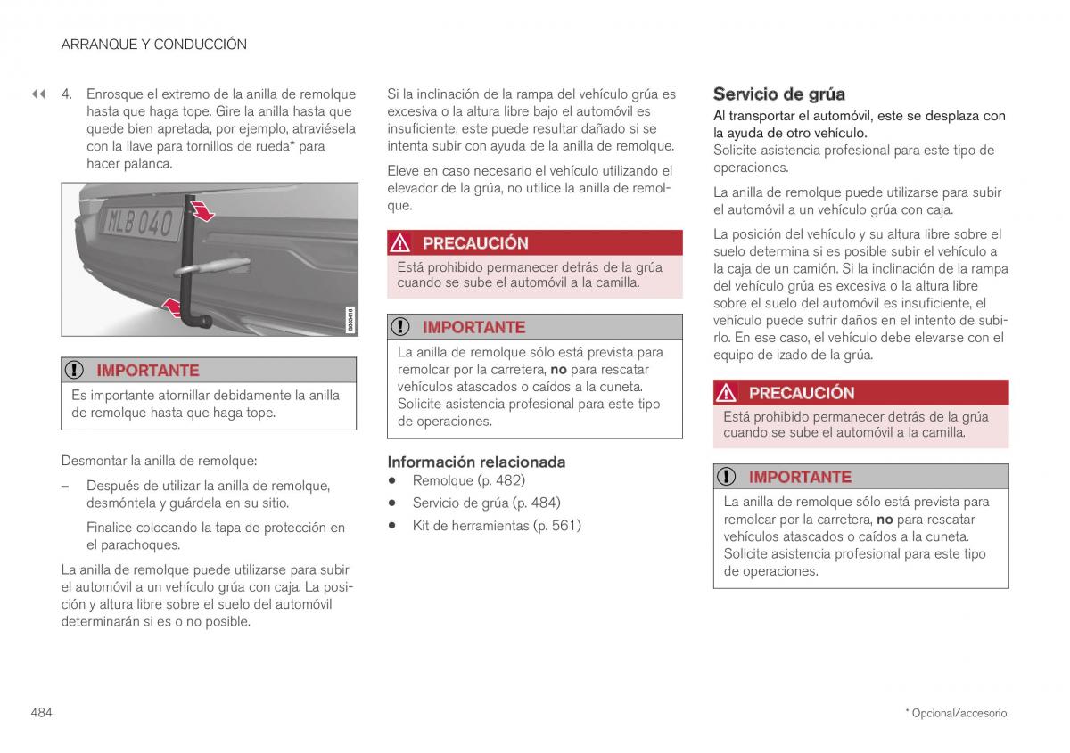 Volvo XC40 manual del propietario / page 486