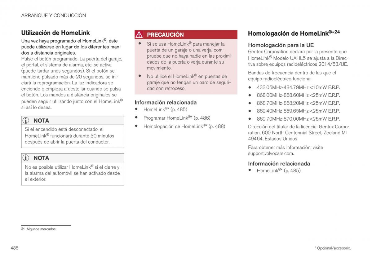 Volvo XC40 manual del propietario / page 490