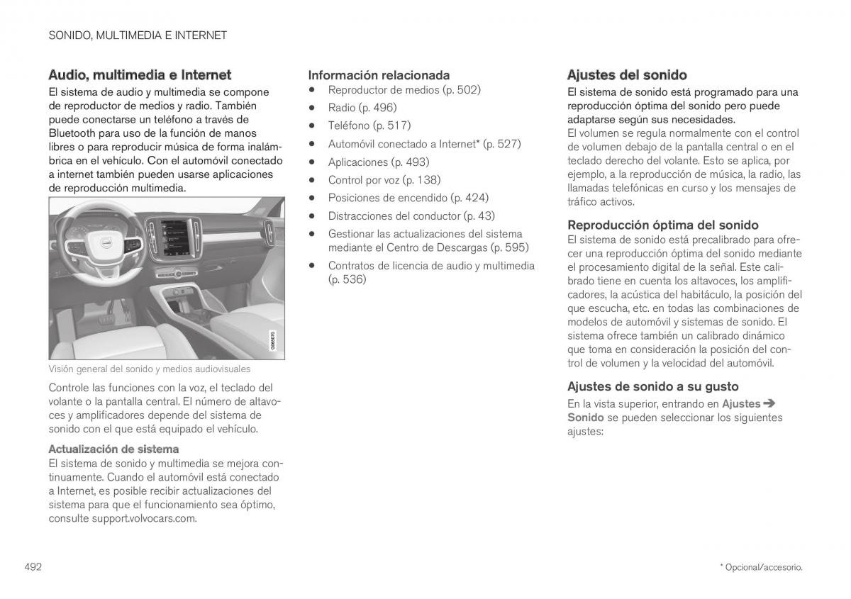 Volvo XC40 manual del propietario / page 494