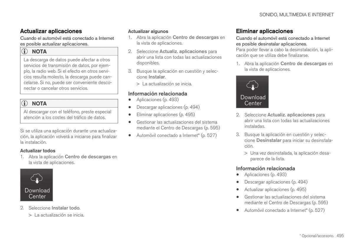 Volvo XC40 manual del propietario / page 497