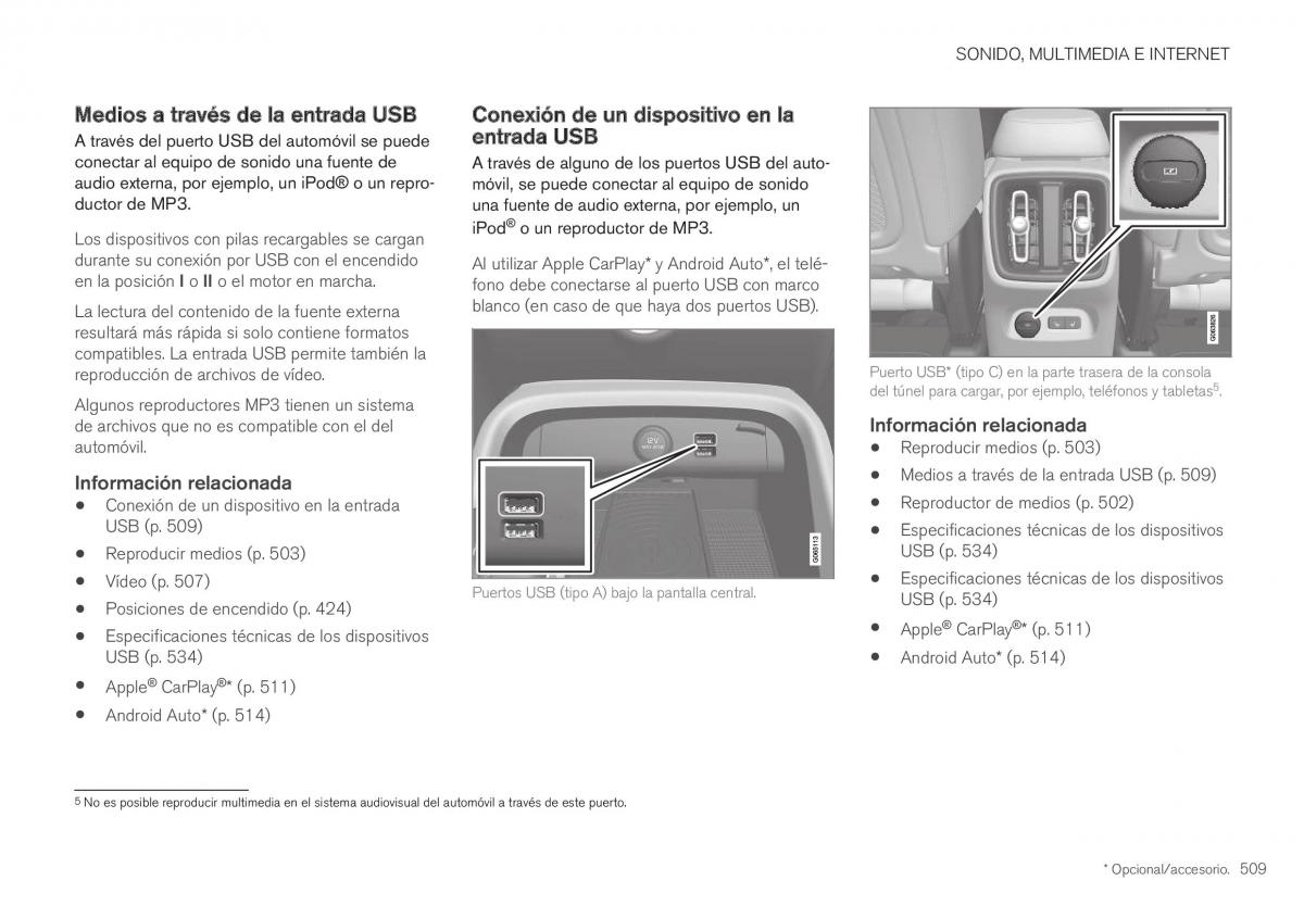 Volvo XC40 manual del propietario / page 511