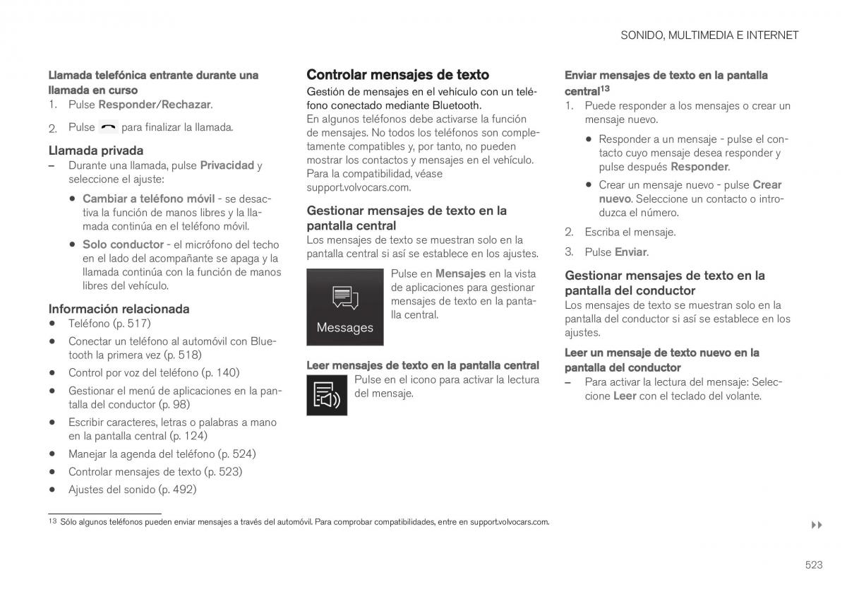 Volvo XC40 manual del propietario / page 525