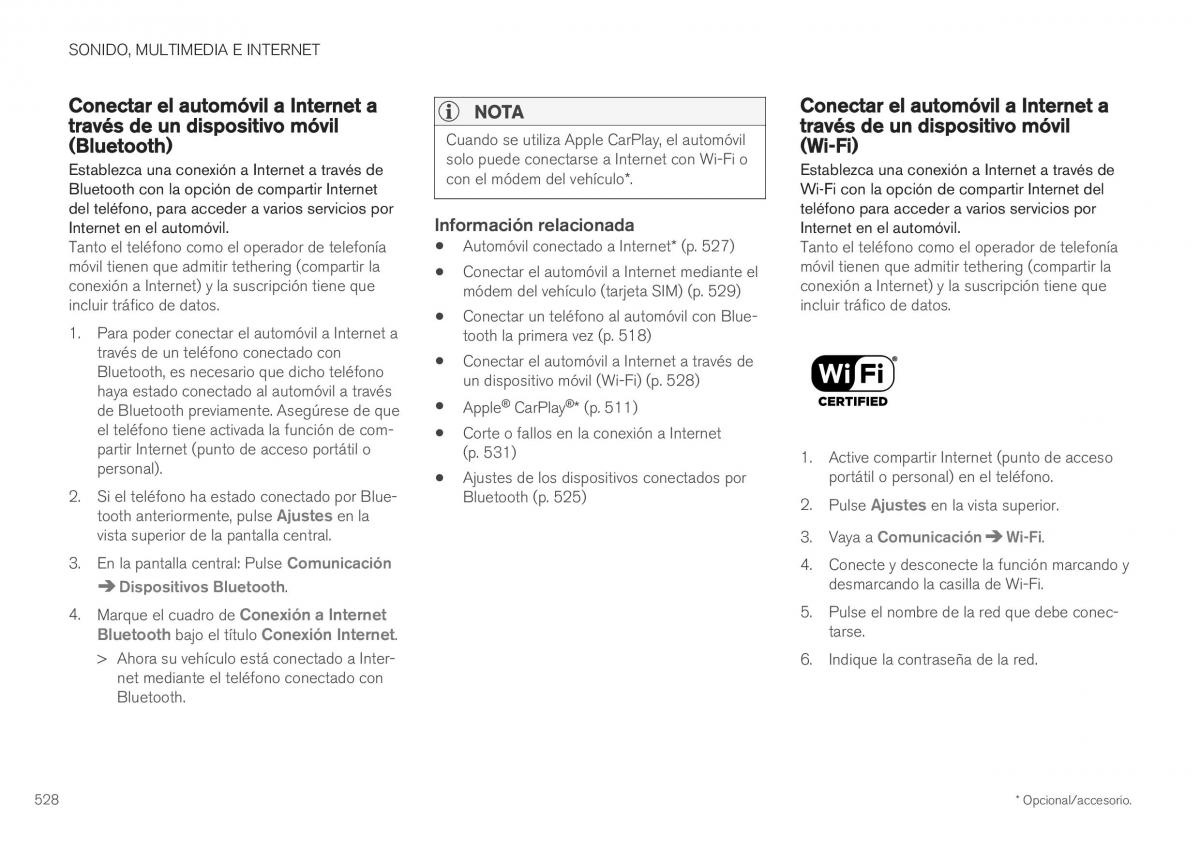 Volvo XC40 manual del propietario / page 530