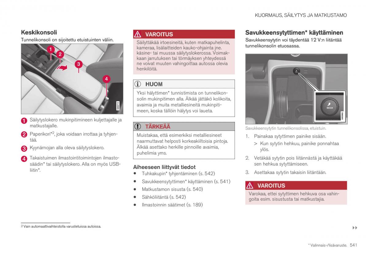 Volvo XC40 omistajan kasikirja / page 543