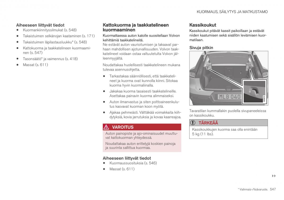 Volvo XC40 omistajan kasikirja / page 549