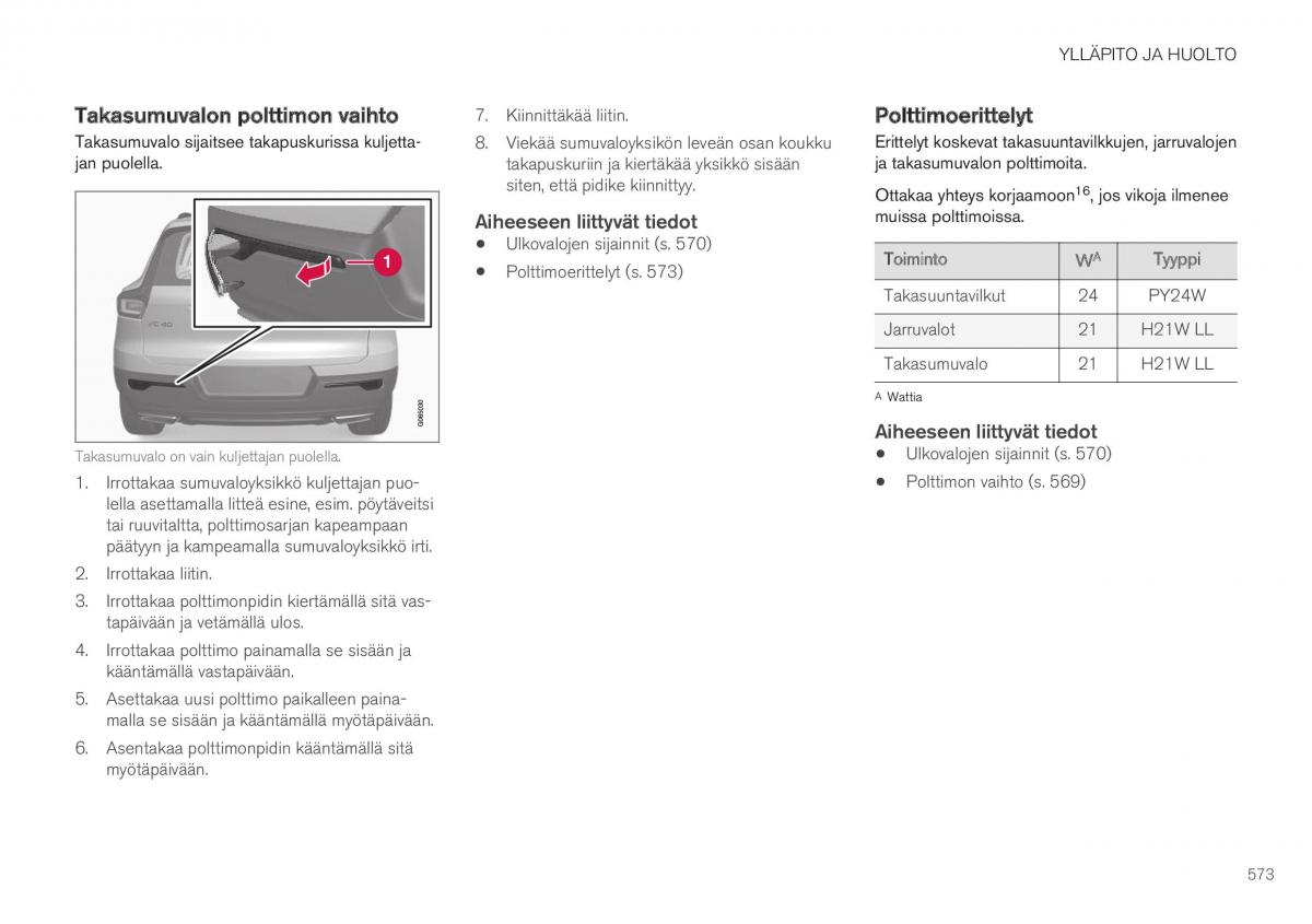 Volvo XC40 omistajan kasikirja / page 575