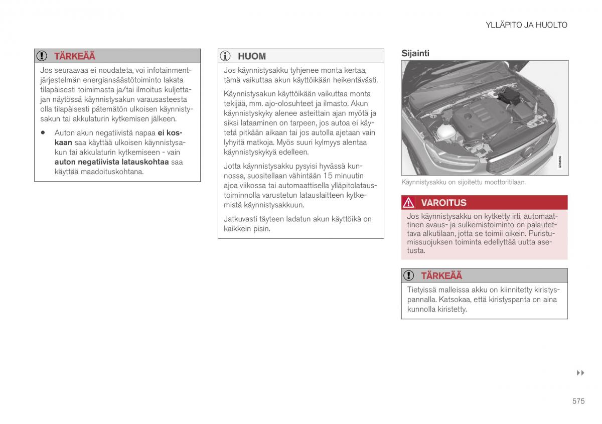 Volvo XC40 omistajan kasikirja / page 577