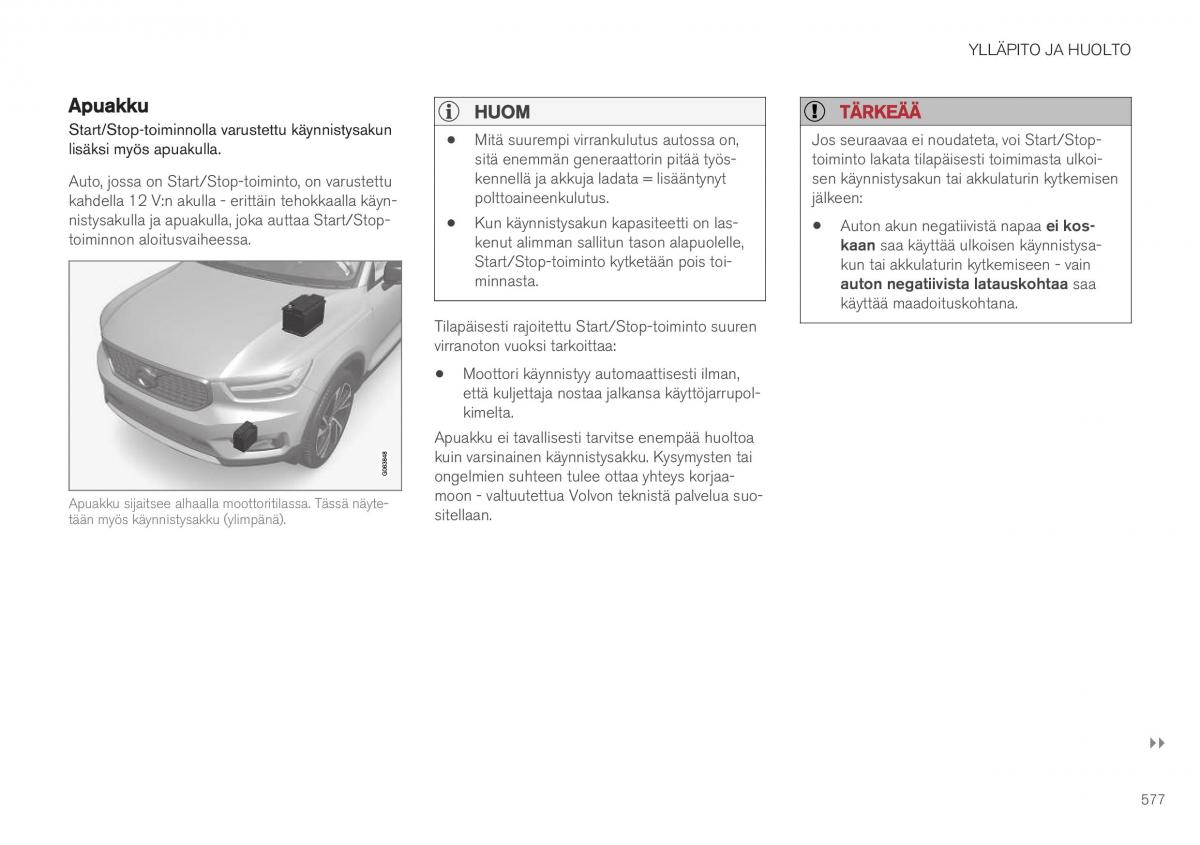 Volvo XC40 omistajan kasikirja / page 579