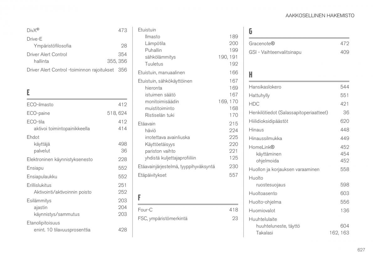 Volvo XC40 omistajan kasikirja / page 629