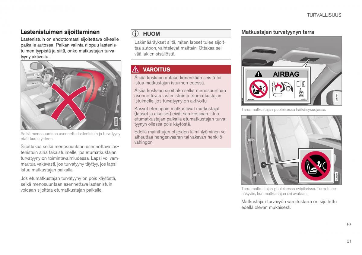 Volvo XC40 omistajan kasikirja / page 63