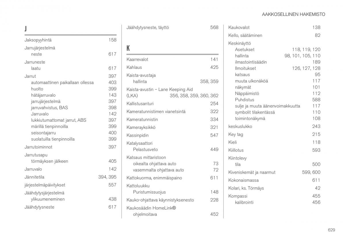 Volvo XC40 omistajan kasikirja / page 631