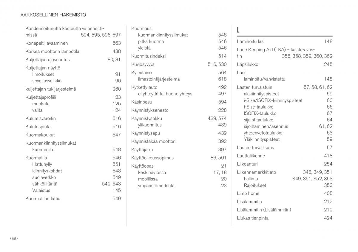 Volvo XC40 omistajan kasikirja / page 632