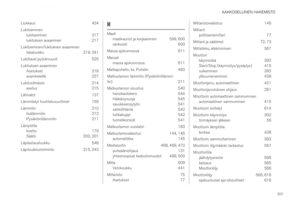 Volvo XC40 omistajan kasikirja / page 633