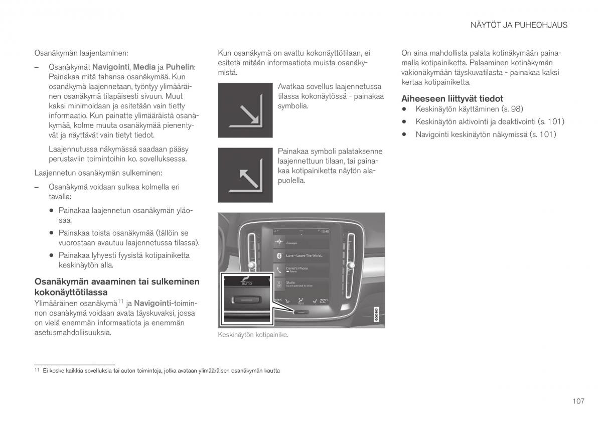 Volvo XC40 omistajan kasikirja / page 109