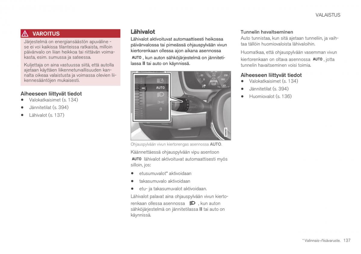 Volvo XC40 omistajan kasikirja / page 139