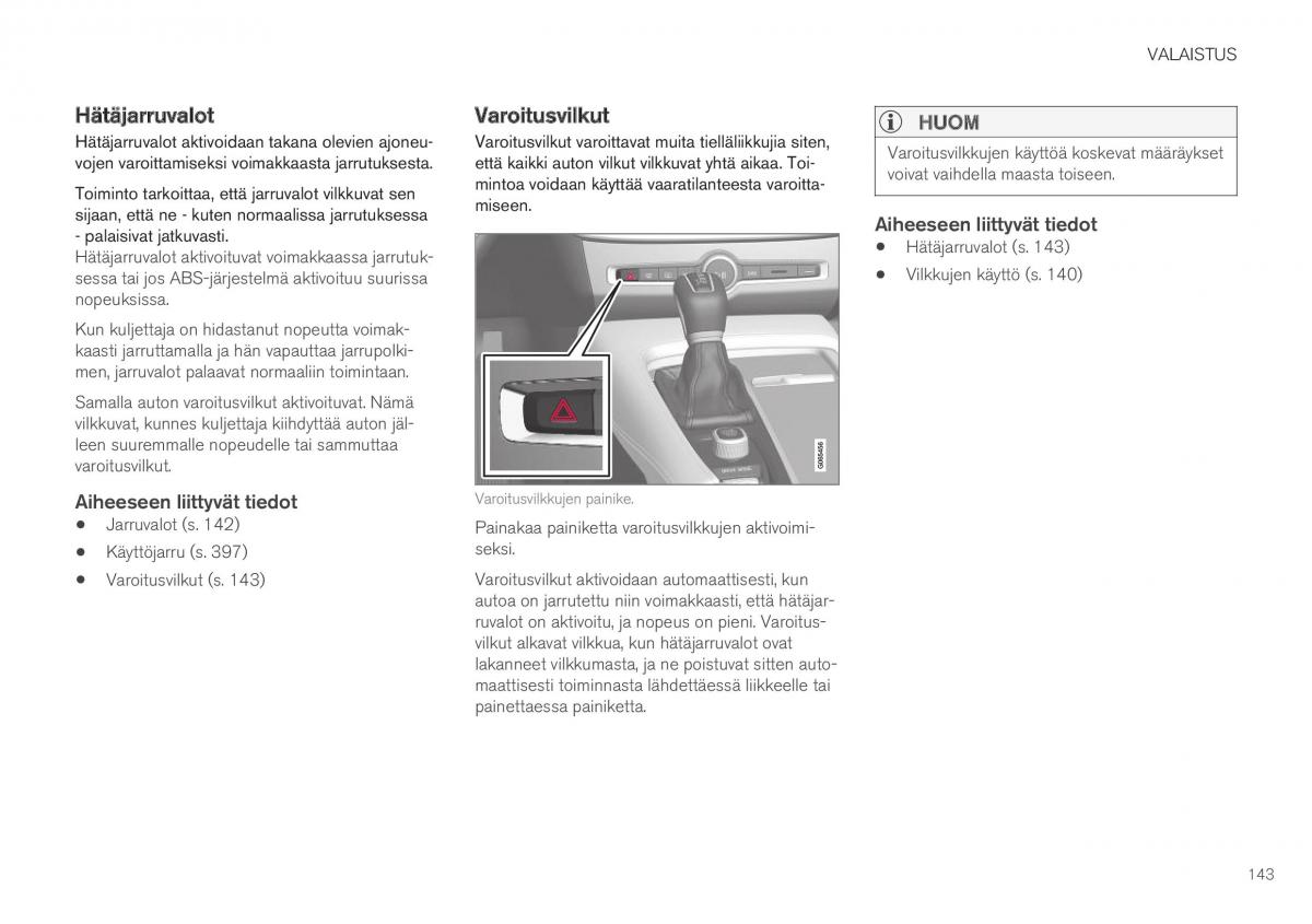 Volvo XC40 omistajan kasikirja / page 145