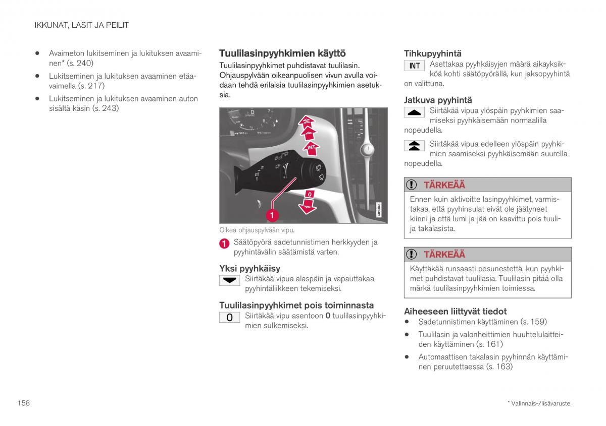 Volvo XC40 omistajan kasikirja / page 160