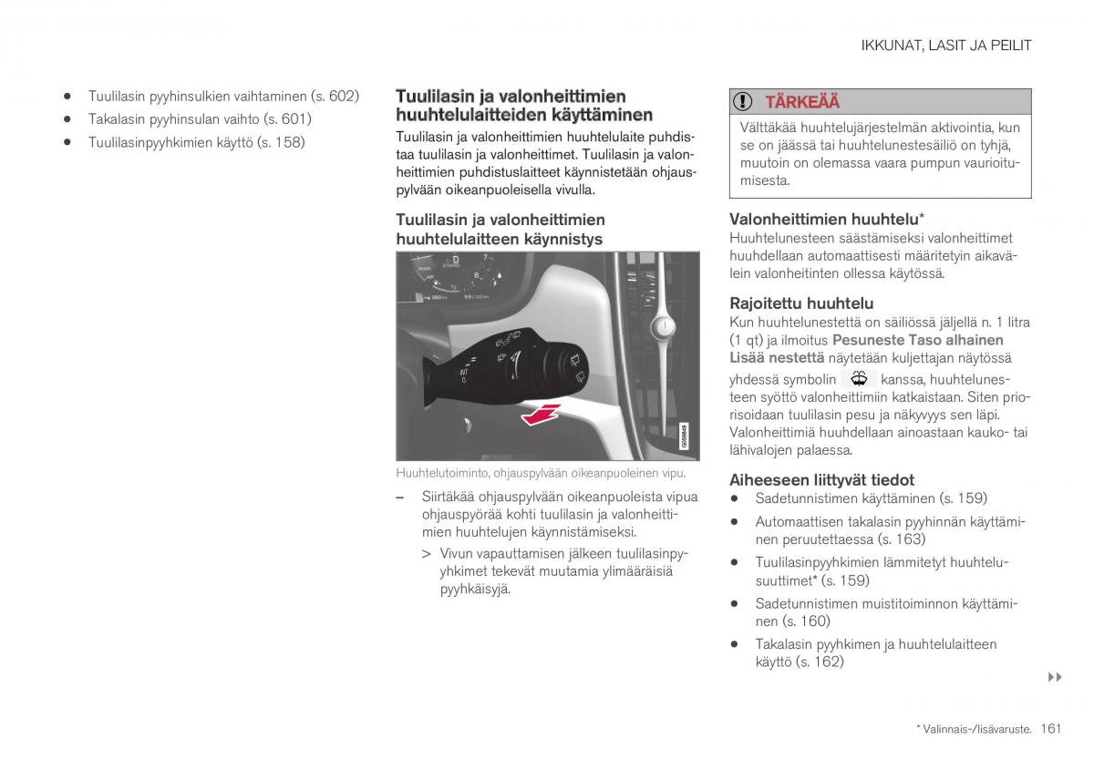 Volvo XC40 omistajan kasikirja / page 163