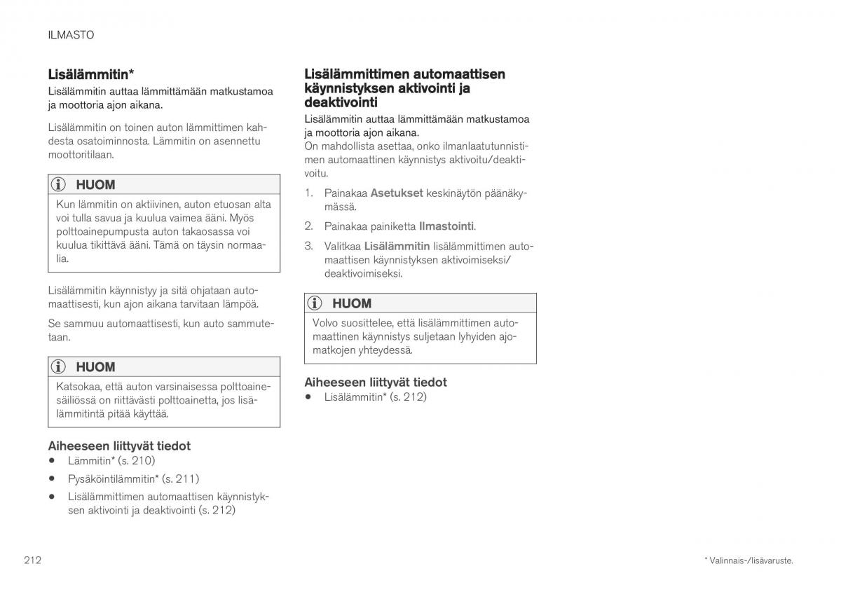 Volvo XC40 omistajan kasikirja / page 214