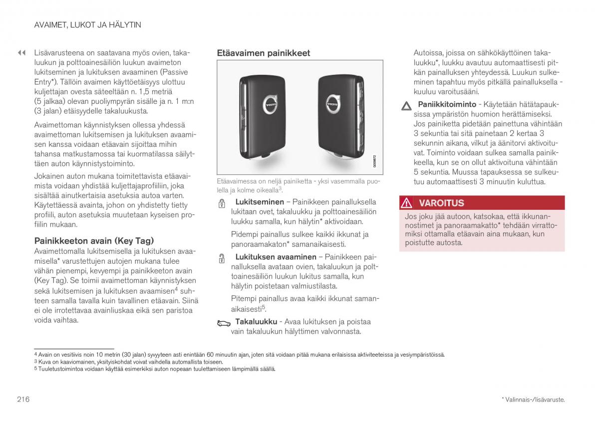 Volvo XC40 omistajan kasikirja / page 218