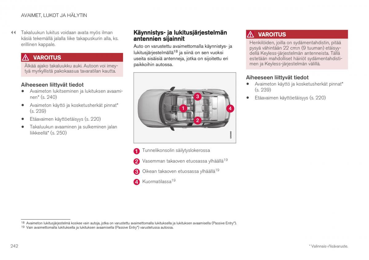 Volvo XC40 omistajan kasikirja / page 244