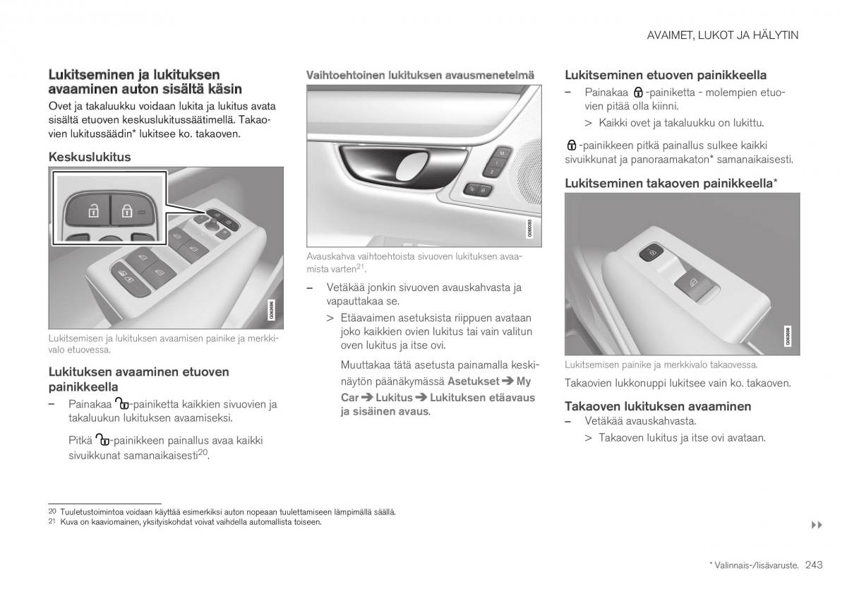 Volvo XC40 omistajan kasikirja / page 245