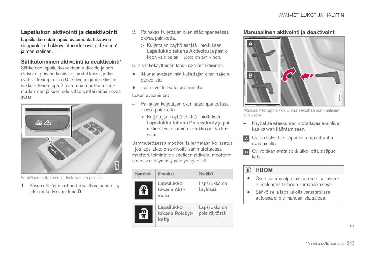 Volvo XC40 omistajan kasikirja / page 247