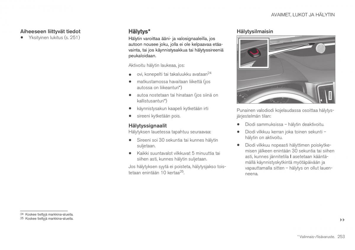 Volvo XC40 omistajan kasikirja / page 255