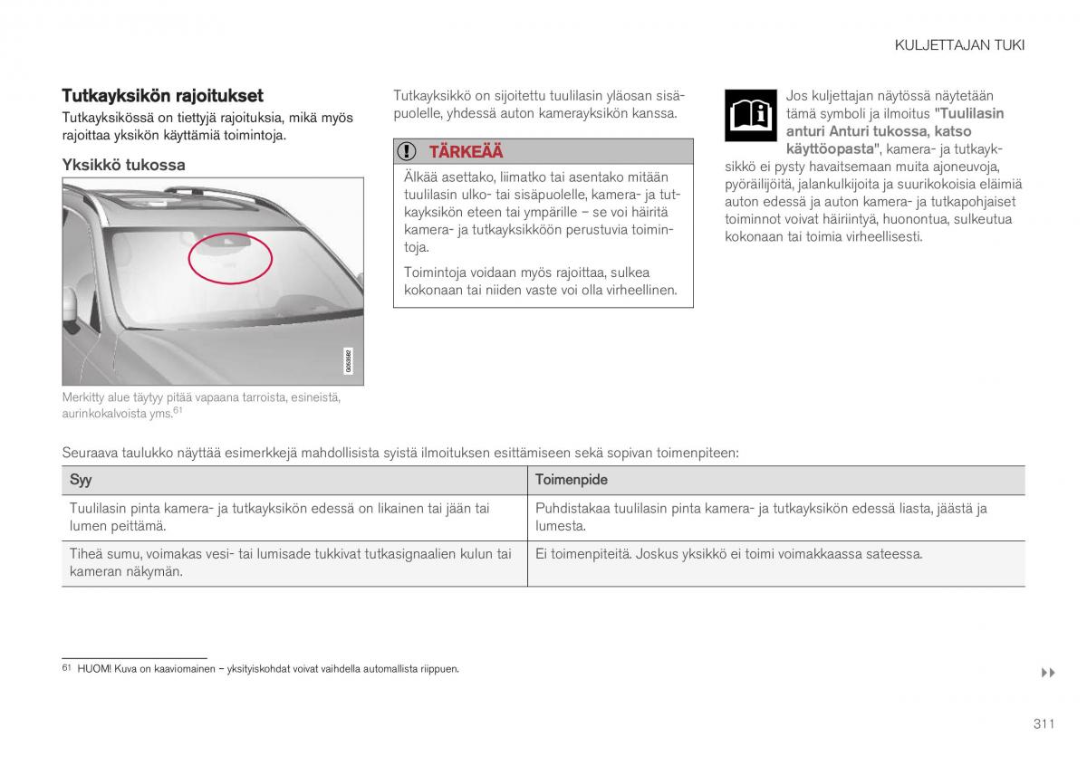 Volvo XC40 omistajan kasikirja / page 313