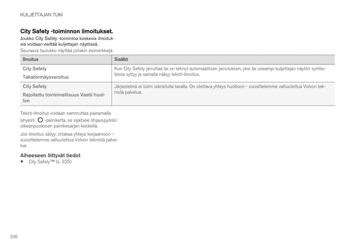 Volvo XC40 omistajan kasikirja / page 338