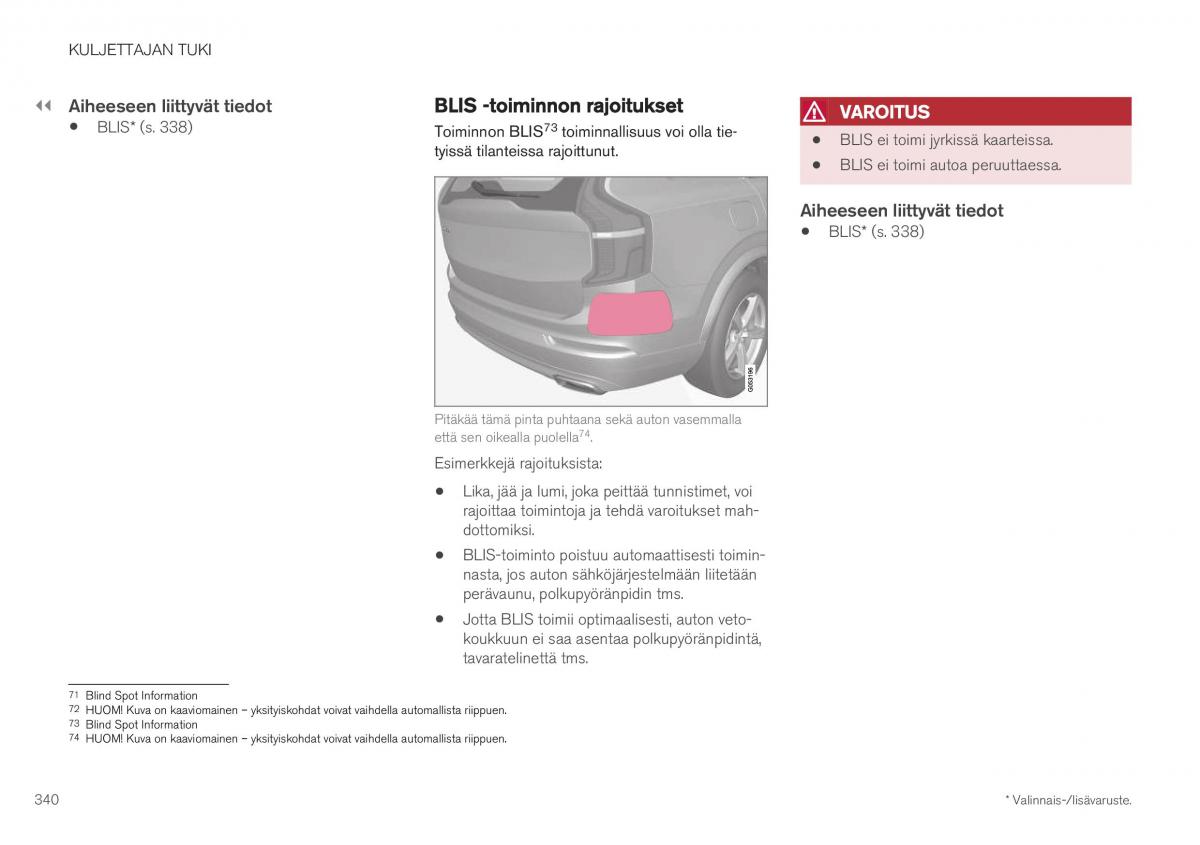 Volvo XC40 omistajan kasikirja / page 342