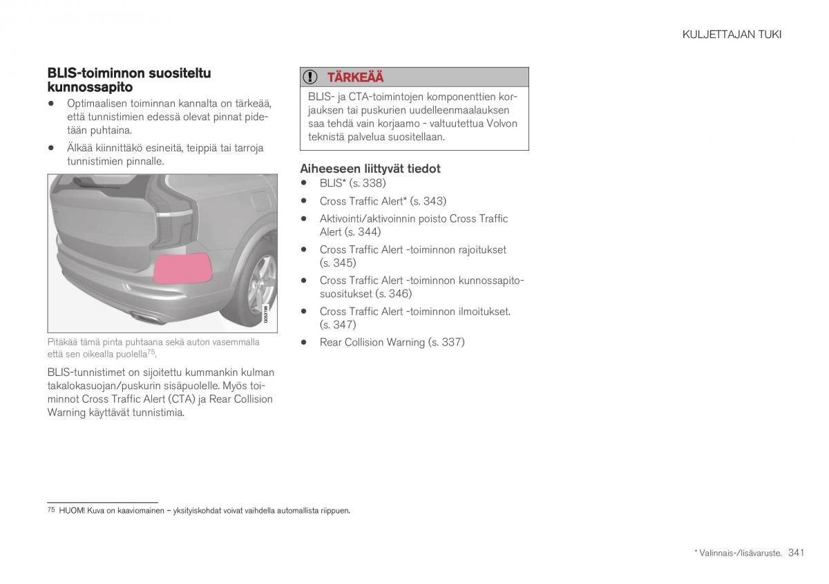 Volvo XC40 omistajan kasikirja / page 343