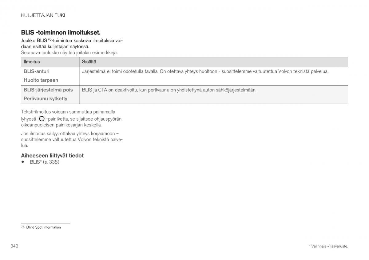 Volvo XC40 omistajan kasikirja / page 344