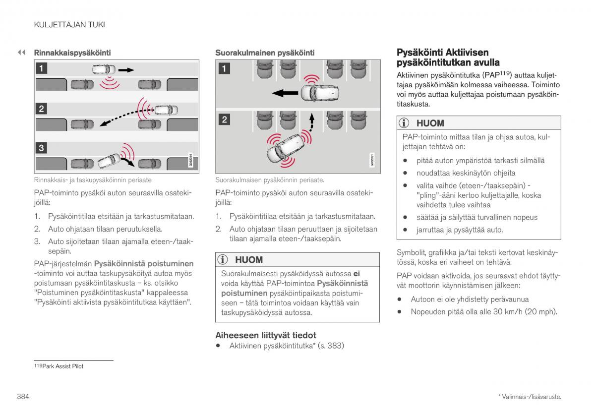 Volvo XC40 omistajan kasikirja / page 386