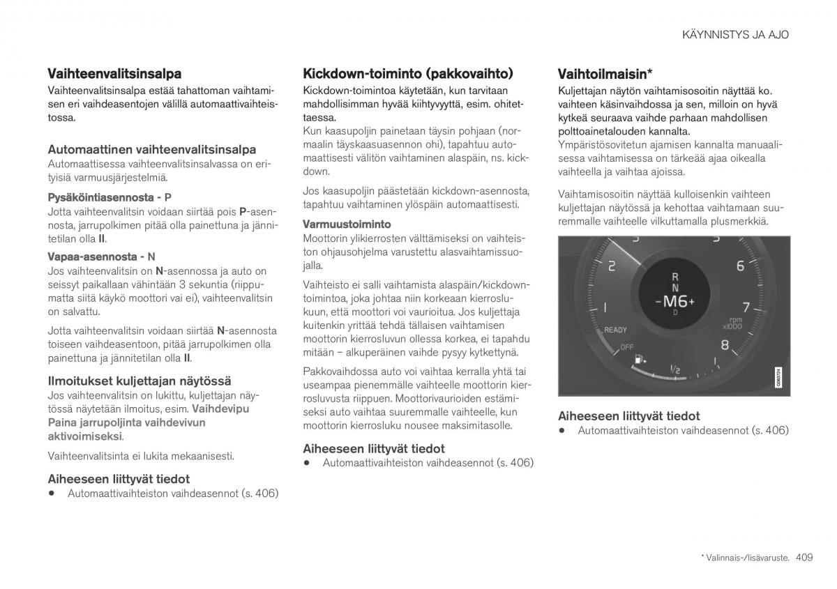 Volvo XC40 omistajan kasikirja / page 411