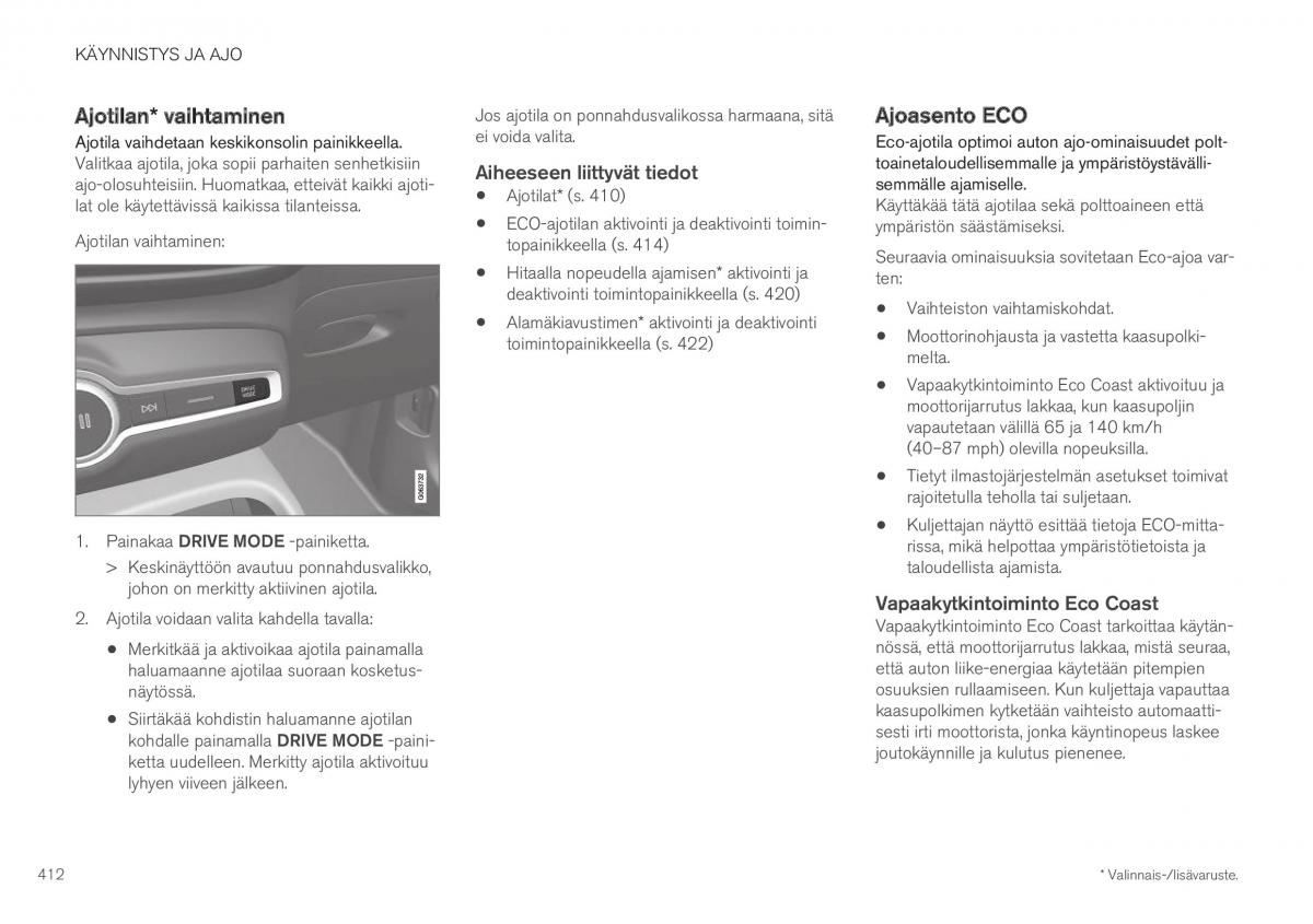 Volvo XC40 omistajan kasikirja / page 414