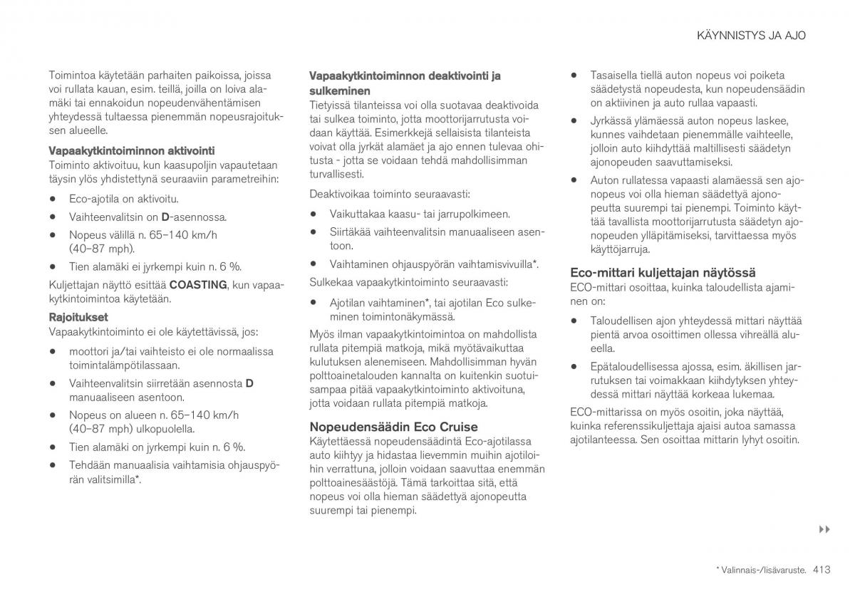 Volvo XC40 omistajan kasikirja / page 415