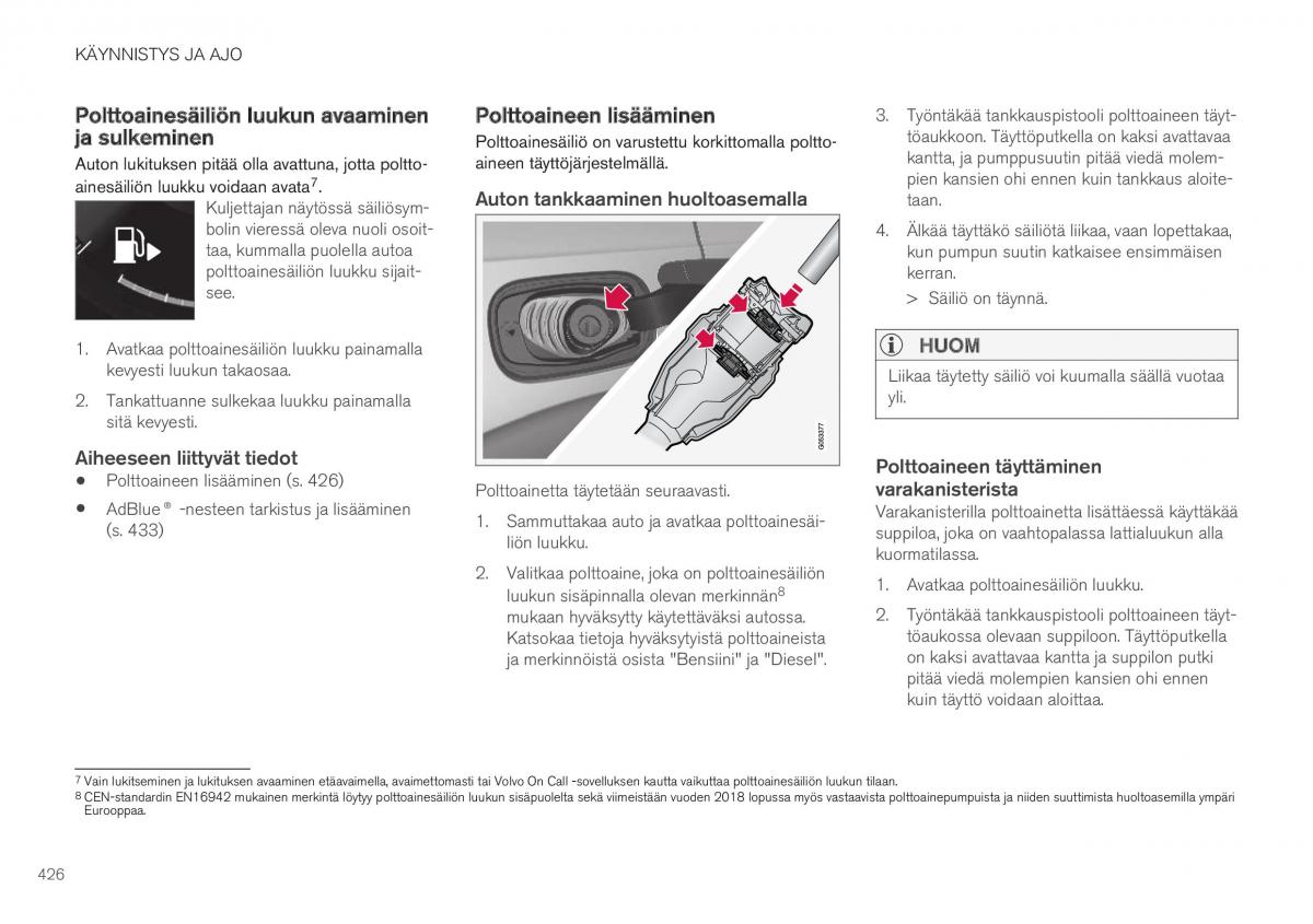 Volvo XC40 omistajan kasikirja / page 428