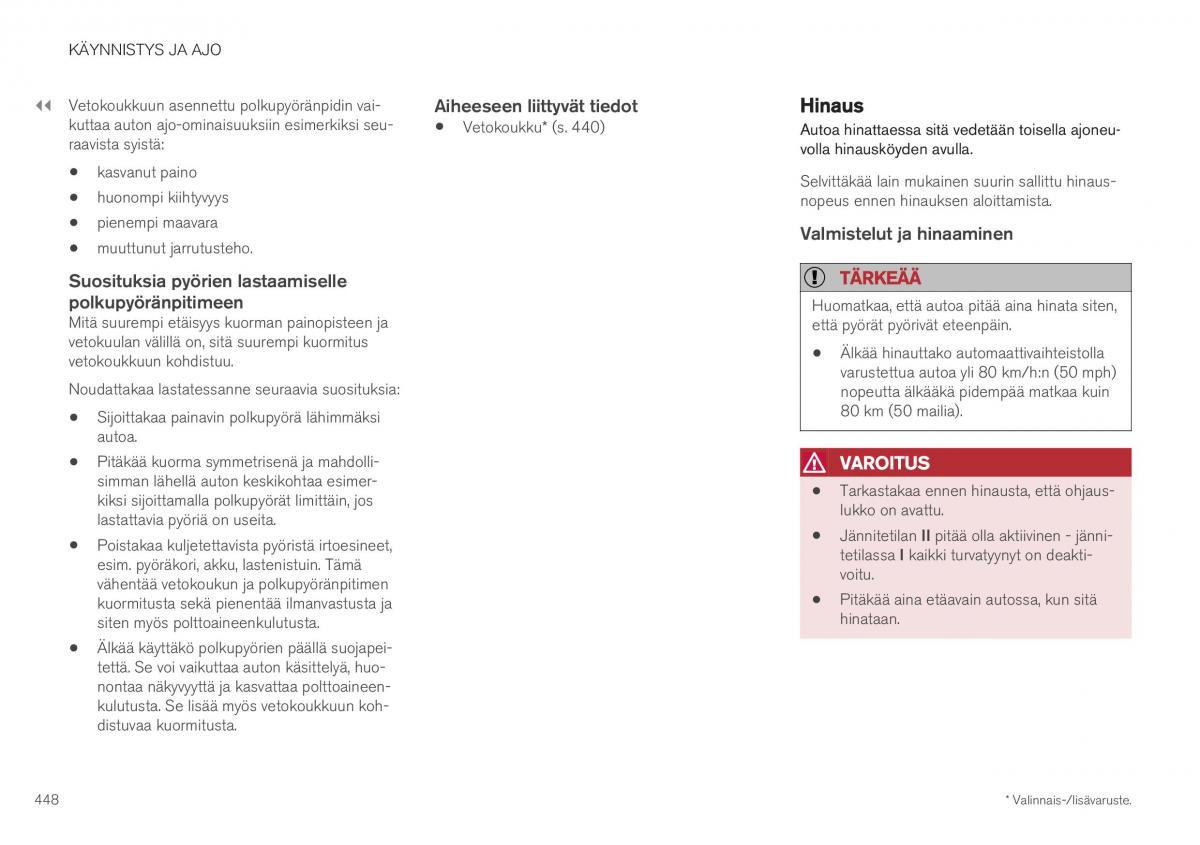 Volvo XC40 omistajan kasikirja / page 450