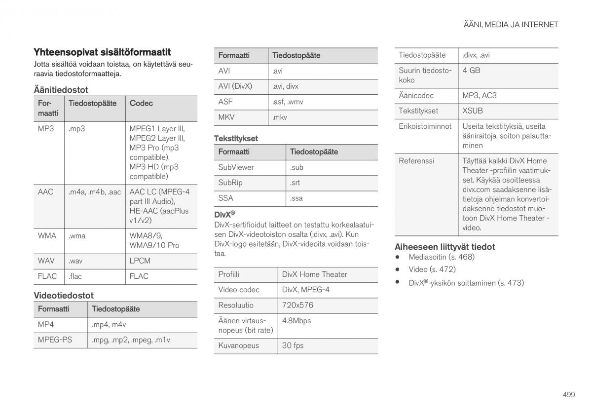 Volvo XC40 omistajan kasikirja / page 501