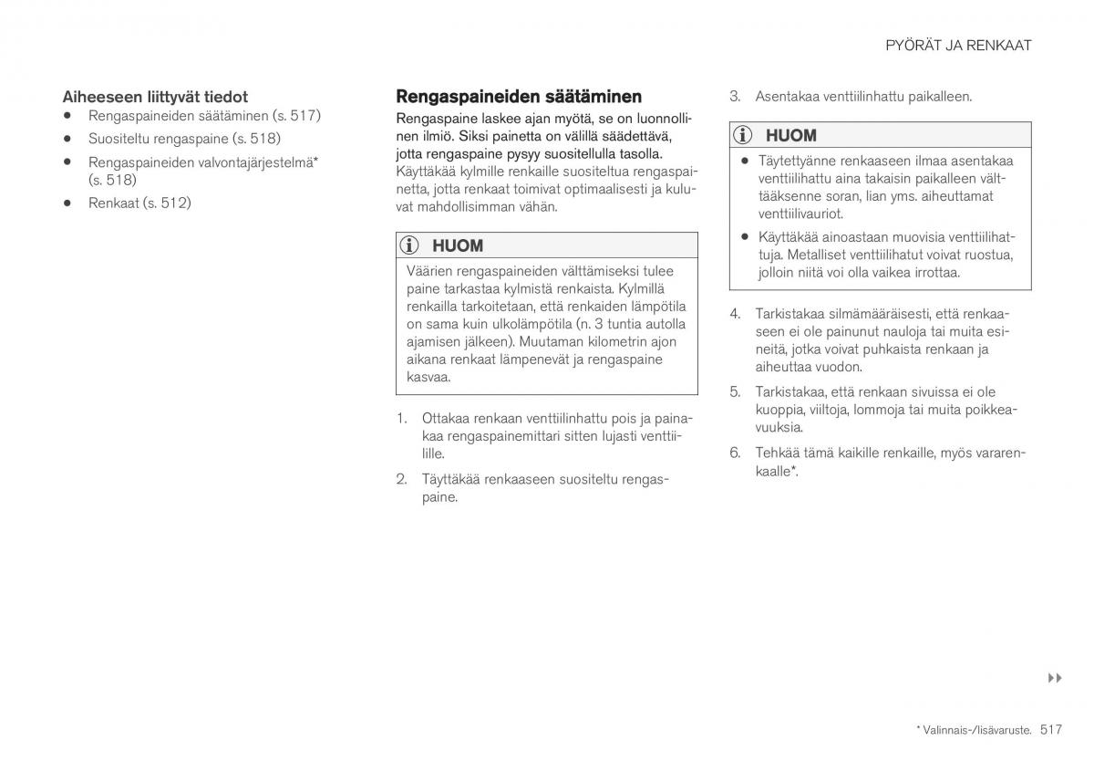 Volvo XC40 omistajan kasikirja / page 519