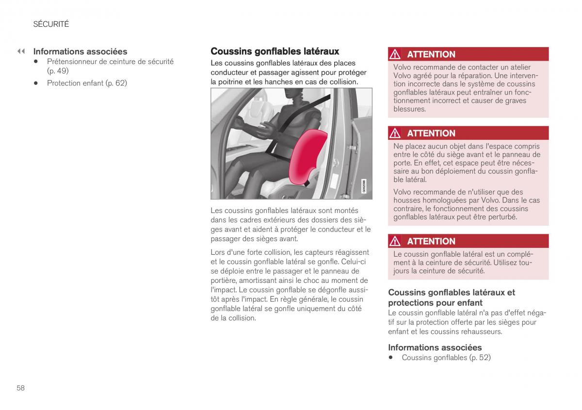 Volvo XC40 manuel du proprietaire / page 60