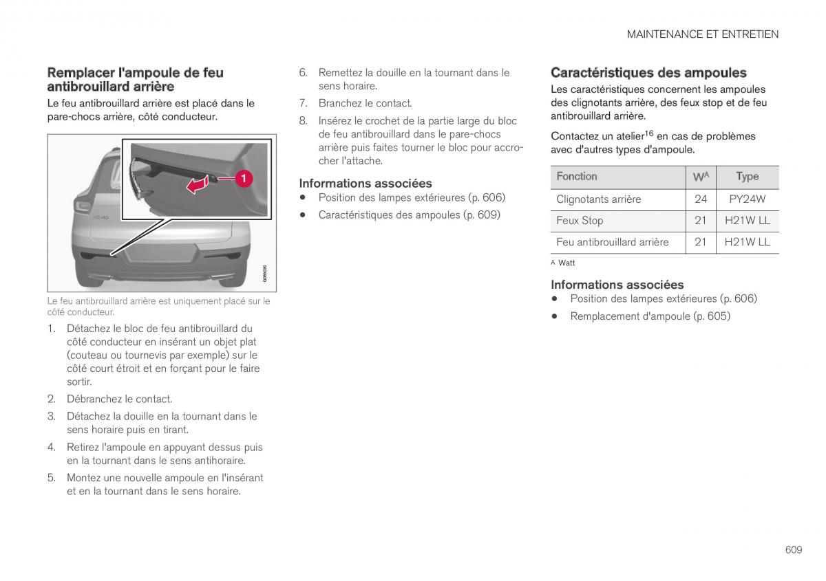 Volvo XC40 manuel du proprietaire / page 611