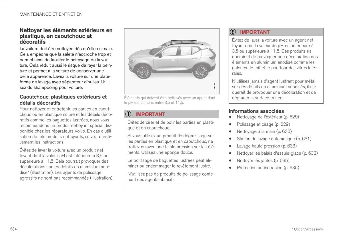 Volvo XC40 manuel du proprietaire / page 636