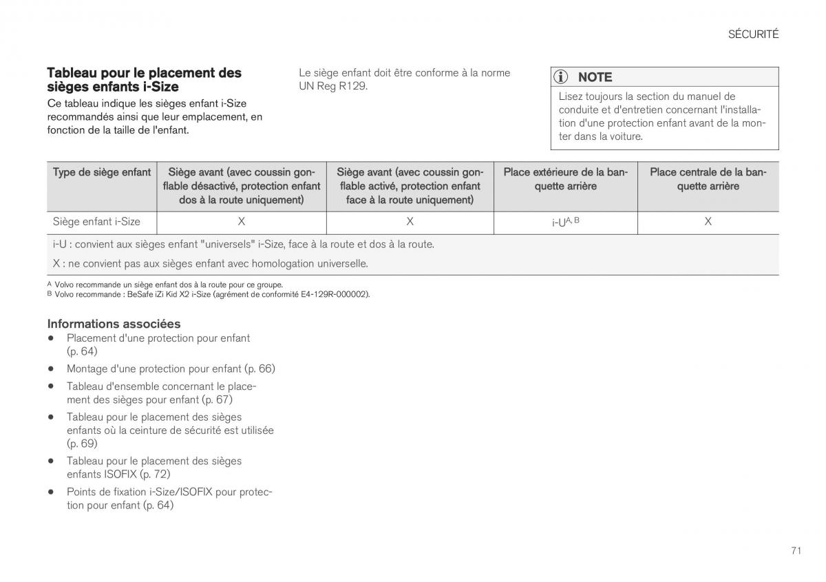 Volvo XC40 manuel du proprietaire / page 73