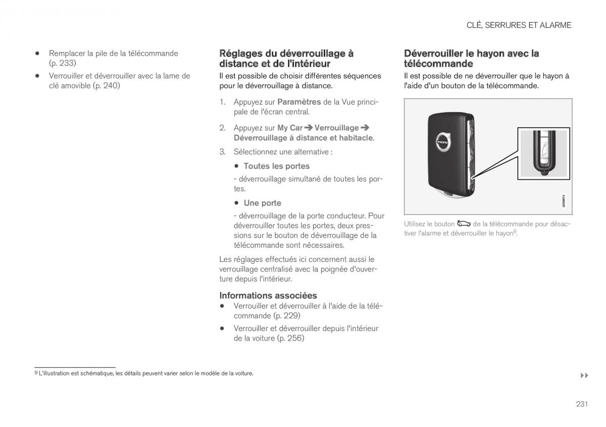 Volvo XC40 manuel du proprietaire / page 233