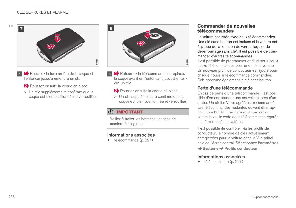 Volvo XC40 manuel du proprietaire / page 238