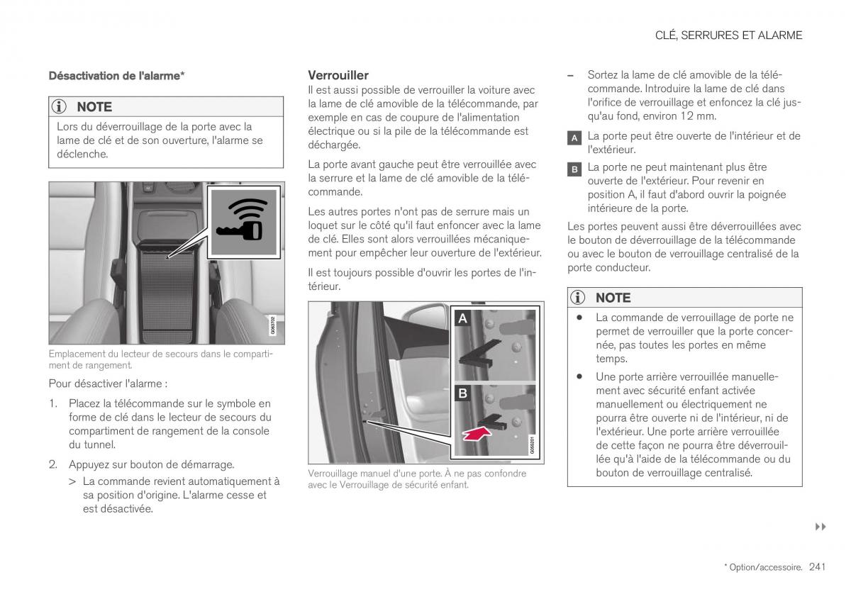 Volvo XC40 manuel du proprietaire / page 243