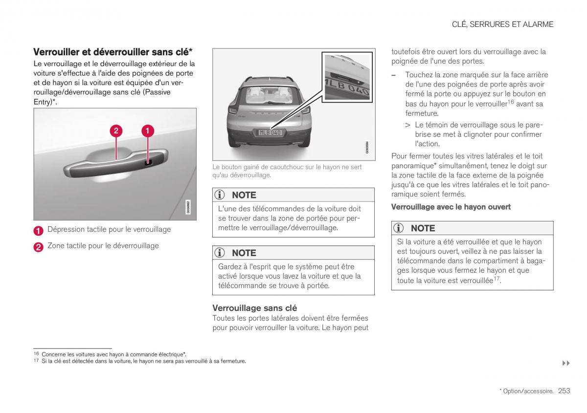 Volvo XC40 manuel du proprietaire / page 255